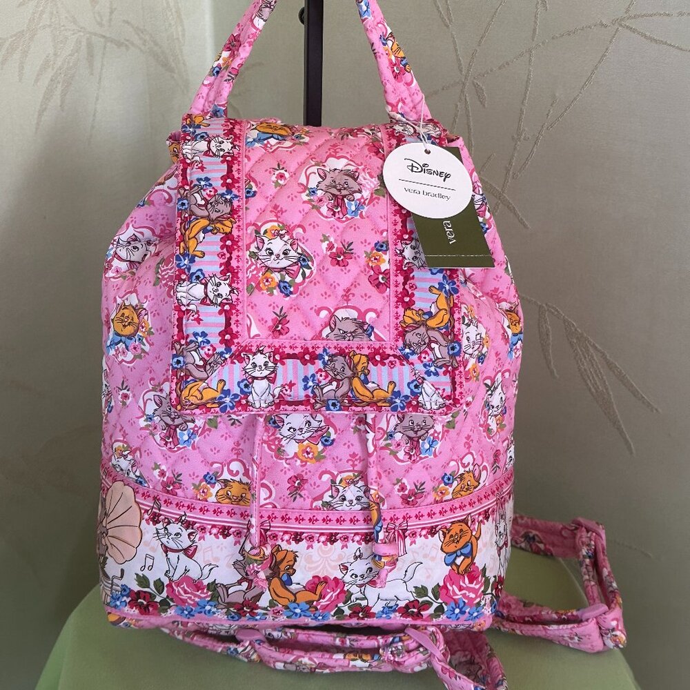 VERA BRADLEY DISNEY ARISTOCATS DRAWSTRING BACKPACK:NWT CATS